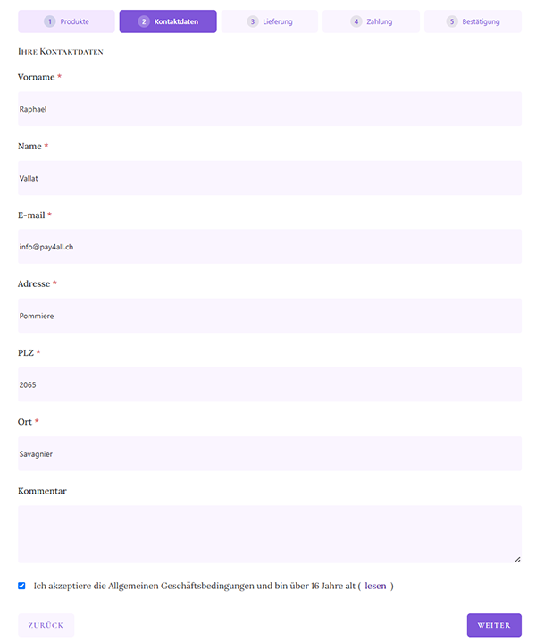 Screenshot 2 des Pay4All-Shop-Plugins